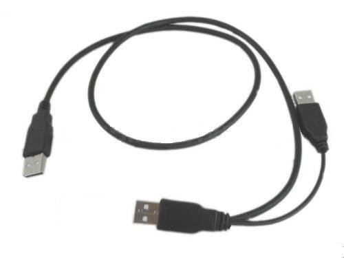 USB A Male to Male Power and Sync Y Cable for 2.5 inch Drives