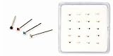 STERLING SILVER NOSE STUD WITH COLORED CZs (20 Pieces/Box)