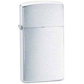 Original Zippo Lighter 1600 Slim Small Size Brush Chrome