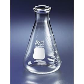 PYREX 500mL Narrow Mouth Erlenmeyer Flasks with Heavy Duty Rim, Ea