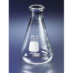 PYREX 1L Narrow Mouth Erlenmeyer Flasks with Heavy Duty Rim, Ea