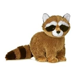 BROWN RACCOON FLOPSIE PLUSH TOY 12"