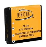 Rechargeable Casio Digital Camera Battery CB-40 Digital Concepts - Works with Casio EX-FC100, EX-Z100, EX-Z1000, EX-Z1000BK, EX-Z100BE, EX-Z100BN, EX-Z100MR, EX-Z100PK, EX-Z100SR, EX-Z1050, EX-Z1050BE, EX-Z1050BK, EX-Z1050PK, EX-Z1050SR, EX-Z1080, EX-Z1080BE, EX-Z1080BK, EX-Z1080GY, EX-Z1080PK, EX-Z1200, EX-Z1200BK, EX-Z1200SR, EX-Z200, EX-Z200BK, EX-Z200RD, EX-Z200SR, EX-Z300, EX-Z300BK, EX-Z300PK, EX-Z300SR, EX-Z50, EX-Z500, EX-Z55 EX-Z57, EX-Z600, EX-Z600BE, EX-Z600BK, EX-Z600SR, EX-Z700, EX-Z700GY, EX-Z700SR, EX-Z750, EX-Z850, Exilim EX-Z30, Exilim EX-Z40 EXILIM EX-Z400, Exilim Pro EX-P505, Exilim Pro EX-P600, Exilim Pro EX-P700, All Similar Models!