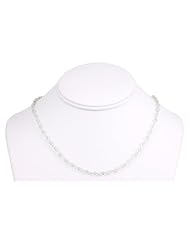 Sterling Silver Aquamarine Necklace Faceted Natural Gemstone Chain Beaded Link