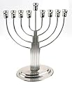 SILVER HAPPY HANUKAH MANORAH - HAPPY HANUKAH MENORAH, SILVER PLATED - Chanukah Menorah