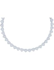 14K White Gold 6.50CT White Diamond Flower neclace