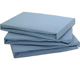 2 COTBED FITTED SHEETS 100% COTTON BLUE