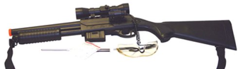 Airsoft Super Shotgun Pump Action M47A with laser  scope and flashlight