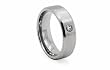 Titanium Ring Satin High Polish with 1 CZ 7mm