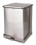 United Silent Defender 12 gallon Stainless Steel Quiet Step Can Stainless Waste Receptacle QST12SSRB