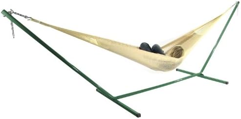 Outdoor Classics Double Natural Color Mayan Hammock w/ Green Stand