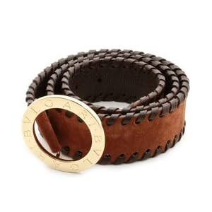 Buy Ladies Cognac Suede and Dark Brown Calf Leather Belt Sz. 1: Cognac Suede Dark Brown Leather by Bulgari