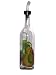 ArtisanStreet's Clear Glass Olive Oil Bottle. Hand Painted with Fruit Design of Pear, Apple and Grapes. Features Open & Close Spout. Made to Order, Signed by Artisan.