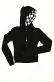 Judy Blue Black & White Buffalo Check Girls Zip Hoodie