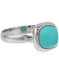Sterling Silver Square Genuine Stone Ring