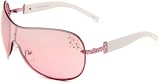 Union Bay Women's U446 Embellished Shield Sunglasses,White Pink Frame,Pink Gradient Lens,One Size
