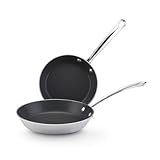 Farberware Millennium Stainless Steel Tulip Series 8-1/2 and 10-Inch Nonstick Aluminum Twin Pack Skillets