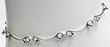 Anklet Bracelet Fashion Jewelry – Silver Tone Concave Rollers thumbnail