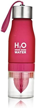 Reusable Fruit Infuser Water Bottle Lemon Squeezer Cup Citrus Juicer Healthy Drinks Maker for Sports Large Capacity 650 ML Red