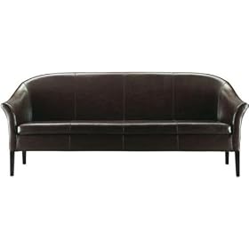 Leather Monte Carlo 80w Sofa, 80W, DARK BROWN by Home Decorators Collection
