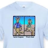 CAPTAIN KANGAROO AND OTHER AUSSIE ANIMALS - Youth Light-Blue-T-Shirt Large(14-16)