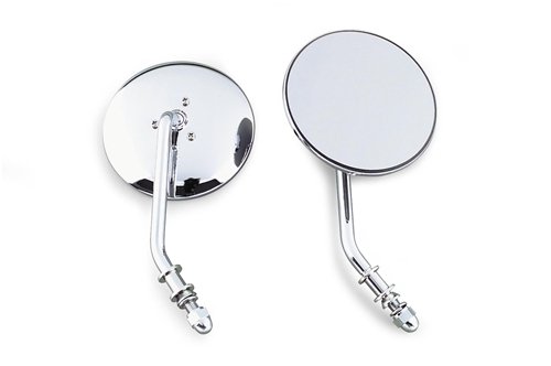 Biker's Choice 4 ROUND MIRROR CHRM (SHORT-L) Mirrors 4 Round Mirror CHR 65-09 H-D Left - 270263