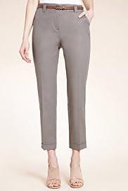 Autograph Cotton Rich Stitch Cropped Trousers with Belt