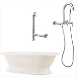 Giagni Capri 67 Tub in White with Wall Mount Faucet and Lever Handles in ...