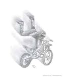 Biker in Flight Motivational Giclee Poster Print by Natanel Eisenberg, 8x10