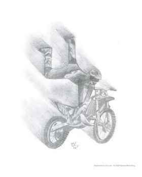 Biker in Flight Motivational Giclee Poster Print by Natanel Eisenberg, 8x10