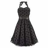 Neckholder-Kleid FLOCK DOTTED DRESS black/purple XL