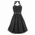 Neckholder-Kleid FLOCK DOTTED DRESS black/purple