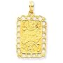14k Queen Playing Card Pendant