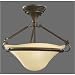 Ceiling Semi Flush 2 Light Fixture Tannery Bronze Finish Amber Etched Glass