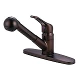 KINGSTON BRASS OIL RUBBED BRONZE DECK PULL OUT SPRAY KITCHEN FAUCET KB705SP
