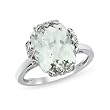 Deals List: 4 1/2 Carat Green Amethyst and Diamond 14K White Gold Ring