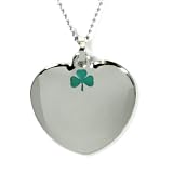 STAINLESS STEEL IRISH CLOVER HEART - This Pendant necklace (chain included) is a great gift idea a lover, wife, husband, relative boyfriend, girlfriend, fiance or friend. Romantic gift! Perfect anniversary gift idea. Love and relationship jewelry necklace