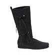 RENAISSANCE WOMEN'S Theatre Costumes Boot Black Microfiber Dress Up Fantasma