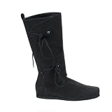 RENAISSANCE WOMEN'S Theatre Costumes Boot Black Microfiber Dress Up Fantasma
