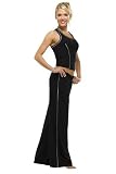 athletica womens clothes-Womens Sport Tank with Built-in Bra by City Lights in Black with White Trim, Medium