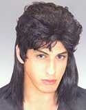 New Black Mullet Costume Wig - Rocker Hesher 80's Glam Redneck Hillbilly