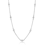 Sterling Silver Cubic Zirconia CZ By The Yard Necklace Chain - 16 inch