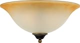 Quoizel DH1616PN Duchess 8-Inch Large Flush Mount with Champagne Marble Glass, Palladian Bronze