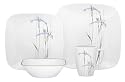 Corelle Square Round 16-Piece Dinnerware Set, Shadow Iris