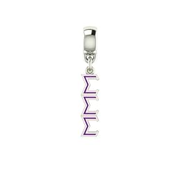 Sigma Sigma Sigma Lavaliere Drop Charm. Solid Sterling Silver with Enamel