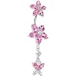 Sterling Silver 925 Pink Cubic Zirconia Dual Lily Butterfly Belly Ring