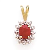10k Gold, Diamond & Ruby Pendant (0.45ctw)