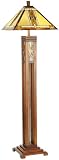Walnut Mission Tiffany Style Floor Lamp