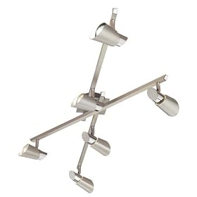 Eglo 87938A Skip, Brushed Aluminum and Chrome, 6-Light Track Light Fixture by Eglo