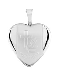 Sterling Silver Family Heart Baptismal Locket